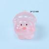 Cerdito luminoso tridimensional de resina con dibujos animados, accesorios de joyería DIY, llavero colgante para coche, micro paisaje, pequeños adornos.