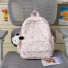 Bolsa de Ombro Duplo com Renda, Laço e Flores Estilo Lolita Japonês Mochila Pequena Fofa Estilo Menina Melhor Amiga Passeio de Compras
