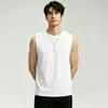 Camiseta Interior Sin Mangas Antibacteriana de Algodón de Seda 7A para Hombre, Camiseta de Tirantes Deportiva, Camiseta Sin Mangas de Seda Helada de Secado Rápido con Sensación Fresca, Camiseta Interior de Fitness de Color Sólido