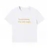 Camiseta Ombro a Ombro Feminina Verão Novo Estampa de Slogan Spice Girl Manga Curta Vintage Slim Fit Emagrecedor Top Curto