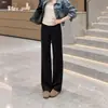 Procesamiento Personalizado Otoño 2026 Pantalones de Pierna Ancha Fluidos de Cintura Alta para Mujer Adelgazantes de Pierna Recta Casual Versátiles para el Trabajo Largos Sueltos