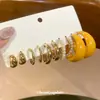 Set de Aretes Acrílicos Plateados en Forma de C, Estilo Casual y Sencillo, Elegantes Aros, Lujo Ligero, Sensación de Alta Gama, Accesorios para Orejas de Nicho