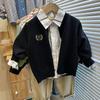 Suéteres Infantiles de Primavera y Otoño para Niños y Niñas, Tejidos Elegantes para Bebés, Chaqueta Cardigan de Moda Bordada con Estilo Universitario de Personalidad para Niños