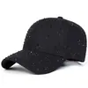 Gorra Coreana Tipo Pato con Strass Estrellado y Ala Ancha, Gorra de Béisbol con Protección Solar de Strass para Primavera y Verano, Gorra Suave Casual con Strass Brillantes