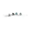 Pendiente de Titanio F136 de 4 mm Cuadrado Grueso con Circonita para Tragus Piercing Joyería de Piercing Labret con Rosca Interna de Titanio G23