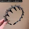 Diadema de Cristal de Dientes de Gama Alta para Mujer, Estilo Nuevo, Diseño de Corona Alta, Diadema Antideslizante, Tacto Lujoso, Adecuada para Salir