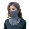 Máscara Facial de Seda Gelada para o Rosto Inteiro de Verão, Proteção Respirável para o Pescoço Feminino, Proteção UV, Máscara Fina de Proteção Solar