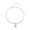 Pulsera de plata S925 con forma de arroz para novia, diseño de estudiante femenina, diseño de nicho, pulsera retro con forma de corazón de celebridad de Internet, moderna