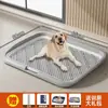 Inodoro plano extragrande para perros, anti-derrames de heces, inodoro para perros con valla alta para perros pequeños, medianos y grandes, previene salpicaduras, tamaño extragrande para perros grandes