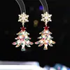 Pendientes Colgantes de Plata Aguja Diamante Serie Navideña 2025 Moda Nuevos Elegantes Pendientes Nicho Versátiles Personalizados