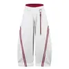 Pantalones Anchos Curvos de Calle Estilo Americano para Hombre, Marca Trendy Vibe, Pantalones Casuales Sueltos Deportivos con Cinta y Diseño de Línea