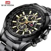 Reloj de pulsera de acero de AliExpress para hombre, con tres esferas y seis agujas luminosas, calendario europeo y americano, resistente al agua, de cuarzo.