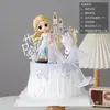 Decoración de Pastel de Princesa Elsa de Cuarta Generación Dibujos Animados Muñeca Elsa de Frozen Figura de Olaf Topper de Castillo