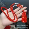 Pulsera de Cinabrio Crudo, Pulsera de Cuentas Rojas de Arena Roja de Múltiples Círculos, Collar, Cuentas de Cinabrio, Cuentas Budistas, Suministro para Transmisión en Vivo, Venta al Por Mayor Directa del Fabricante