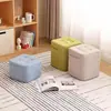 Taburete Pequeño Hogar Taburete Bajo Sala de Estar Taburete para Sofá Taburete Cuadrado Madera Maciza Asiento Suave Banco Sencillo para Cambiar Zapatos Niños Taburete Cuadrado