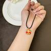 Nuevo collar de cadena de cuerda de dios de la riqueza de oro y arena de estilo chino, temperamento de nicho, colgante de marea nacional Joker, accesorios de joyería Yiwu al por mayor