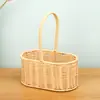 Cesta de Flores de Festival Rattan Sintético Palha Nova Cesta Tecida Pura Cesta de Flores Portátil Flor Seca Flor Arranjo de Flores Arte Floral Acompanhamento Cerimônia