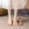 Pantuflas de Mujer de Moda Verano 2026 Nuevas Versátiles de Cristal Transparentes con Tacón Grueso Estilo Hada Pantuflas de Mujer de Tacón Alto