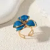Anillos de Flor de Moda Transfronterizos Europeos y Americanos para Mujer, Disponibles en Múltiples Colores, Anillos Retro Elegantes y Modernos