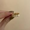 Anillo Exquisito de Esmalte Artesanal para Mujer, Moda Vintage Apilable Cruz H Letra Nuevo Estilo Anillo Abierto Anillo para Dedo Índice