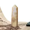 Fábrica de Origen Transfronteriza Multimaterial Cristal Natural Prisma Hexagonal Adornos Ágata Blanco Rosa Columna de Cristal Piedra Cruda Columna de Punta Única