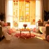 Propuesta de decoración interior con adornos en forma de estrella, tapiz colgante, ambiente de habitación romántico, pancarta de alta gama, escena de confesión