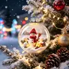 Adorno Colgante de Bola de Navidad Transparente Luminoso Bola de Cristal 3D Decoración Colgante para Ventana de Navidad Árbol de Navidad
