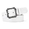Popular Cinto de Couro Feminino Estrangeiro Womenbelts Fivela Quadrada Trançada com Pino Cinto de Luxo com Tira de Qualidade Premium