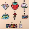 Adesivo de Tecido Bordado Binyan Carimbos de Bordado para Computador Moda DIY Morango Diamante Guarda-chuva Decoração de Roupas Adesivo Patch Adesivo