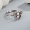 Anillo de Mariposa Perla Plateada para Mujer Plata de Ley S925 Simple Moderno Vintage Artístico Versátil Anillo Abierto