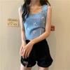 Camisola de Verano Ropa Interior para Mujer 2025 Nuevo Diseño Nicho Ropa Exterior Tejido Delgado Ajustado Top Corto