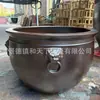 Vaso de cerâmica grande estilo antigo de Jingdezhen com cabeça de animal e orelha de leão, porta de pátio, aquário de lótus do mar, peça decorativa para atrair fortuna em hotel e villa