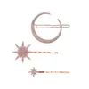 Ventas Directas de Fábrica Accesorios para el Cabello Estilo Europeo Americano Japonés Set de Pasadores Geométricos Retro Diamante Luna Copo de Nieve Estrella Pinza de Una Sola Palabra