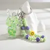 Llavero Creativo de Cadena Conejo Luminoso con Botella de Arena Líquida de Aceite Accesorio Acrílico Colgante de Botella de Aceite Accesorio para Bolsa
