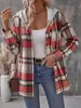 Chaqueta con capucha de cuadros retro europea y americana para mujer, con corte relajado y holgado, un look elegante y juvenil, y versátil ropa casual adecuada para primavera y otoño