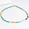 Collar de perlas de agua dulce más vendido en comercio exterior transfronterizo, cadena para la clavícula de cristal de colores versátil para mujer con cuentas, joyería que no se decolora