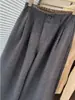 Pantalones de Lana Grises Plisados con Cintura Elástica Elegantes para Commuter para Mujer 2025 Nuevo Aspecto Adelgazante Pantalones de Pierna Ancha