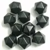 Dado de 20 Caras Liso Tamiz Negro Icosaedro Regular Dado Liso en Blanco Material para Grabado Impresión Escritura