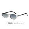 Gafas de Sol Redondas de Marco Pequeño que Cambian de Color de Nuevo Estilo, Gafas de Sol de Alta Gama para Mujeres Europeas y Americanas, Gafas de Sol Metálicas Retro para Rostro Pequeño