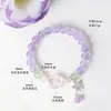 Pulsera de Amatista Lavanda Natural con Cuentas para Mujer, Fresca y Dulce, Joyería de Pulsera con Cierre de Seguridad de Cristal Rosa Natural