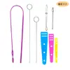 Amazon Set de Ensartador de Cuerda Elástica Largo Plástico Guía de Banda Elástica Ensartador de Doble Agujero Pinza para Ensartar