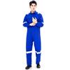 Macacão de trabalho de manga comprida com faixa refletora transfronteiriça, à prova de poeira e respirável, conjunto de roupas de trabalho para oficina, reparo automotivo