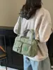 Bolso de Mano Cuadrado Pequeño Informal Estilo Coreano para Mujer, Nuevo Bolso Cruzado Versátil de Moda de un Solo Hombro, Bolso Almohada de Tela de Nylon con Múltiples Bolsillos