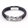 Pulseira de Couro de Aço Inoxidável Pulseira para Homens Lovemyson Pulseira Torcida Magnética de Aço Inoxidável Pulseira Pulseira