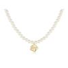 Collar de perlas de cristal brillante Camellia para mujer, cadena de clavícula con perlas de imitación Shijia, estilo francés retro, elegante, estilo cibernético.