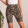 AliExpress Amazon Nuevos Pantalones Cortos Ajustados de Cintura Alta con Estampado de Leopardo Pantalones Sexy Ajustados Leggings Elásticos