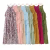 Comércio Exterior Transfronteiriço Atacado 2026 Moda Feminina Europeia e Americana Sexy Costas Nuas Camadas Decorativas Gola Halter Vestido Bolo