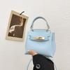 Bolso Infantil 2024 Nuevo Moda Europea y Americana Patrón Lichi Mini Bolso Kelly Bolso Cruzado para Lápiz Labial para Niña Padre-hija Comercio Exterior