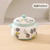 Panela de Sopa Grande Capacidade Pintada à Mão para Uso Doméstico de Uma Pessoa, Panela de Sopa com Duas Alças e Tampa Dupla, Panela de Cozimento Lento Comercial para Cozinha, Recipiente de Óleo