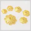 Al por mayor aleación chapado en oro hueco soporte para flores hecho a mano material con cuentas soporte para cuentas tapa de flor accesorios para joyería diy cuentas sueltas